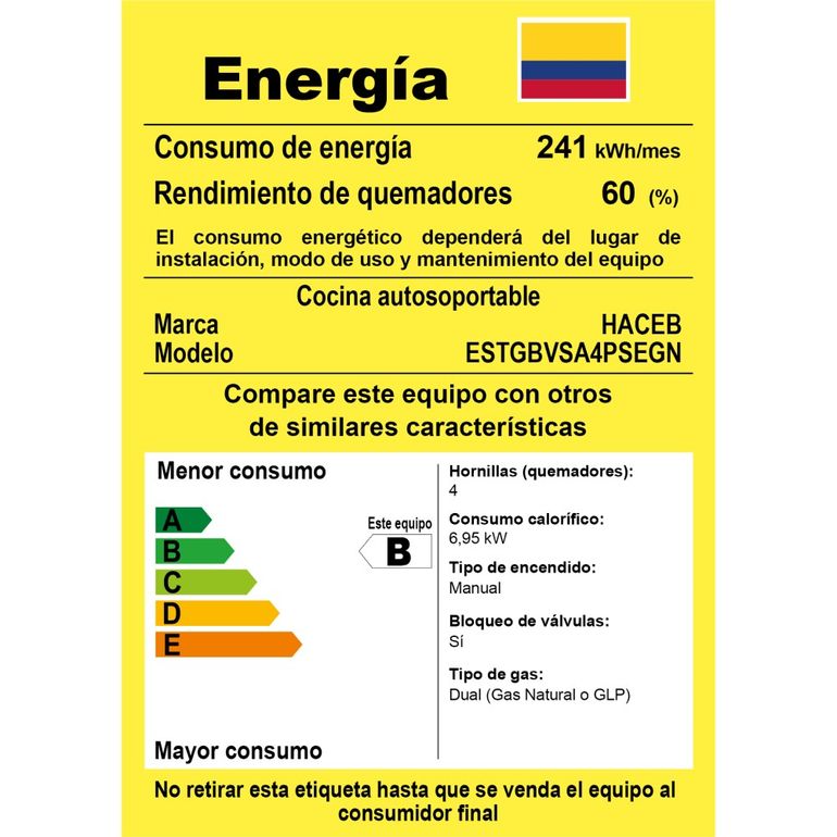 Estufa Romero Gabinete V Gas Propano - Haceb