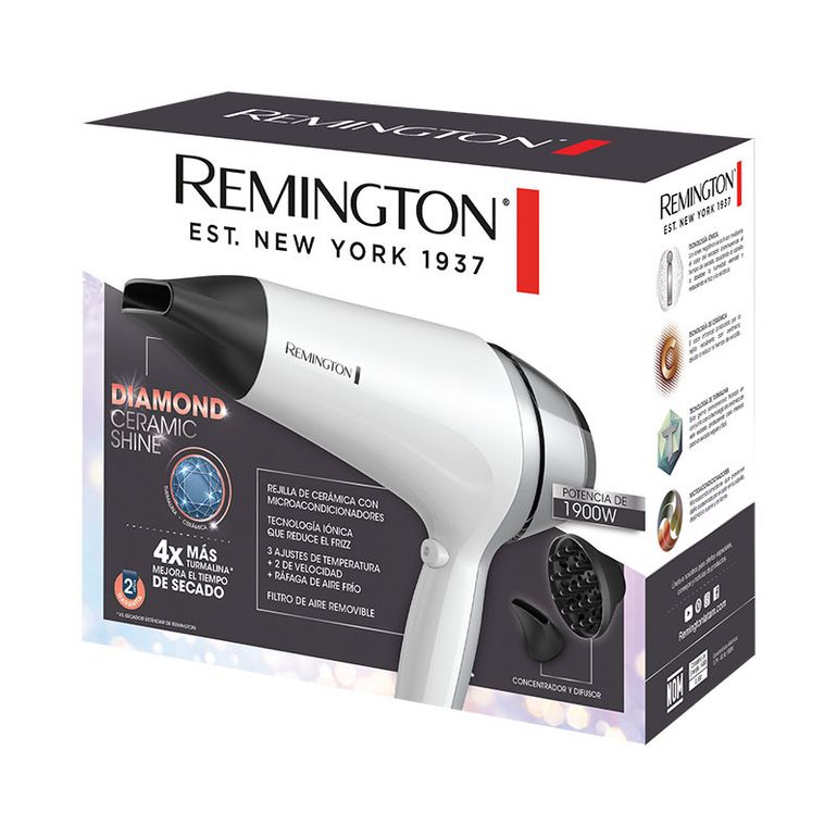Secador Remington Cerámica y Microacondicionadores D12ATDS - flamingo
