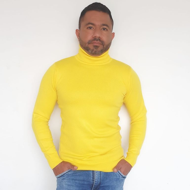 Buzo amarillo hombre hot sale